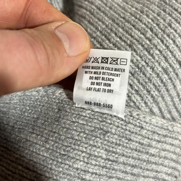 Buck Mason Idyllwild Cashmere Rib Scarf in Grey, OSFM - Picture 6 of 8